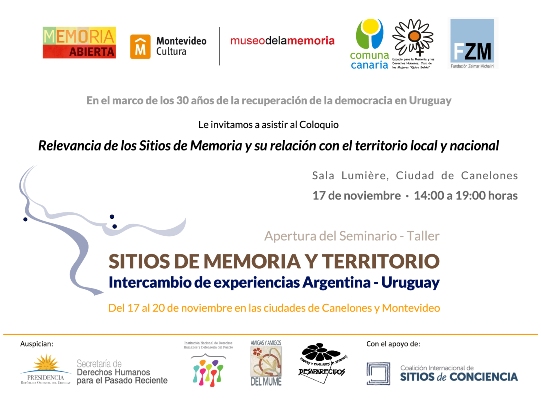 Sitios de Memoria y Territorio 17 al 20 de noviembre 2015